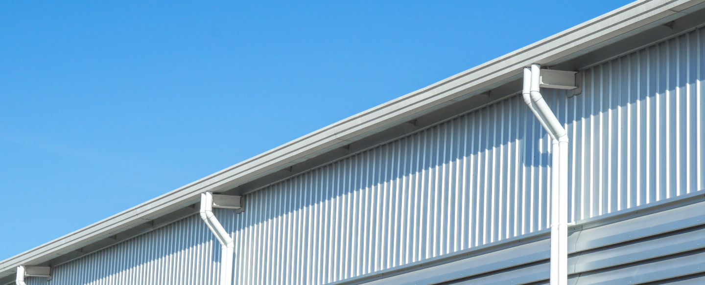 a newly installed gutter in a commercial building santa clara ca