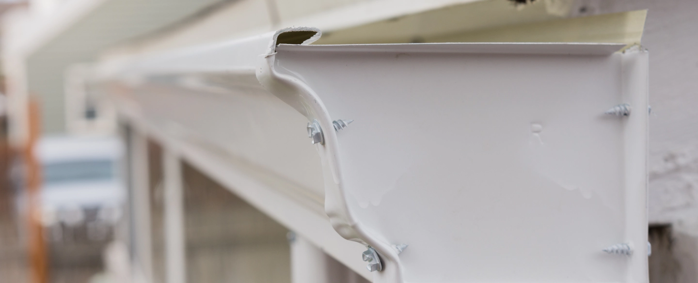 close up of a seamless gutter installed santa clara ca