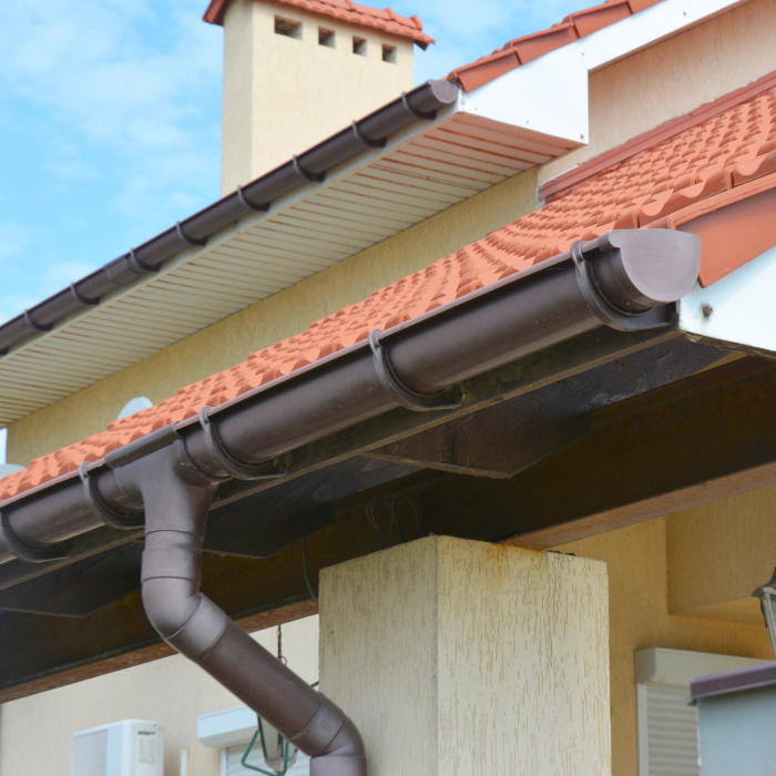 seamless gutter installed in a house with tile roof santa clara ca